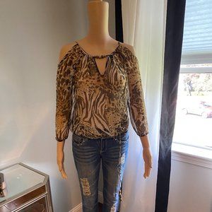 Sheer animal print top